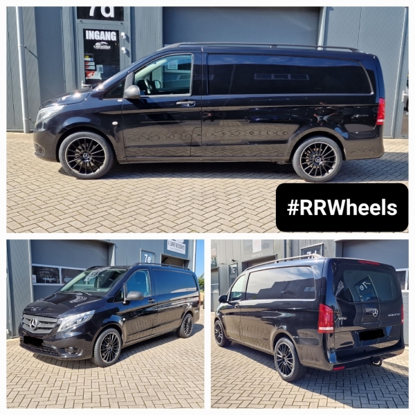 Mercedes Vito hebben wij voorzien van 19 inch JF Luxury MB L452 Satin Black velgen in 5x112 8J ET45 inclusief nieuwe Maxxis VS5 banden in 245 45 19!