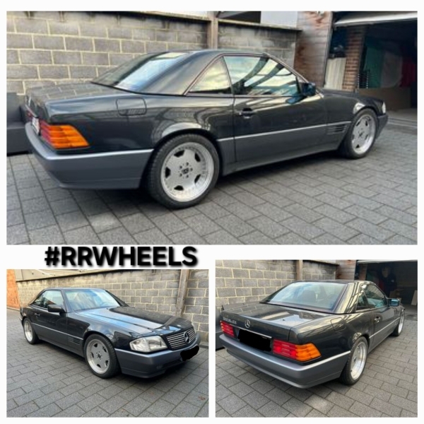 Mercedes-Benz Sl-Klasse R129 voorzien van oldschool AMG Velgen in 18 inch velgen, prachtig resultaat!