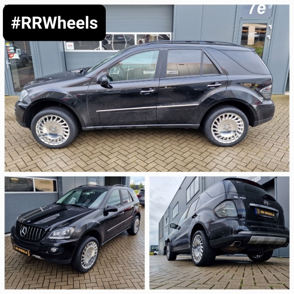 Wij hebben deze Mercedes ML W165 voorzien van 20 inch 5x112 JF Luxury Forged D1176 forged verchroomde velgen inclusief 285 40 20 banden van Continental!