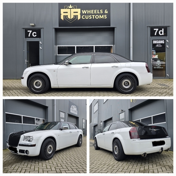 Deze Chrysler 300C hebben wij voorzien van een bijzondere set velgen! 20 inch Asanti Black ABL-40 Tiara wheels in 9J ET15 5x115 inclusief nieuwe Maxxis AP3 banden!