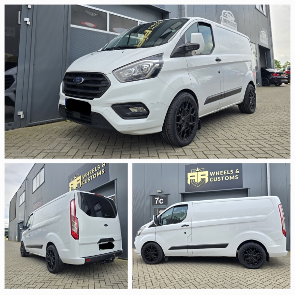 Ford Transit Custom voorzien van een nieuw model van Riviera wheels in 18 inch type: Riviera RTX 5x160 8J ET50 in Satin Black inclusief Kumho Ecstra banden in 235 50 18!