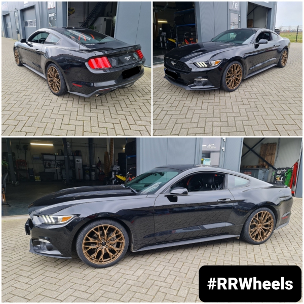 Ford Mustang met Concaver CVR1 Brushed Bronze velgen 20 inch 5x114.3 8.5J ET40 en nieuwe banden van Milestone in 255 30 20.