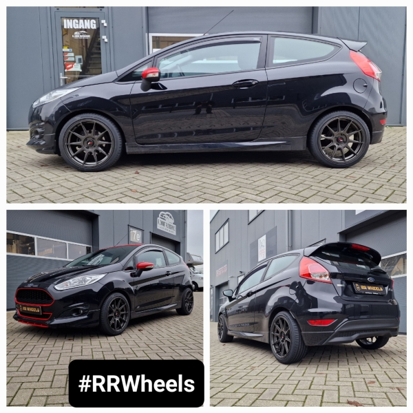  Deze Ford Fiesta hebben we voorzien van 17 inch Japan Racing Wheels JR11 Flat Gun Metal inclusief Hankook Evo 3 in 205 40 17, geweldige wielen voor deze auto!