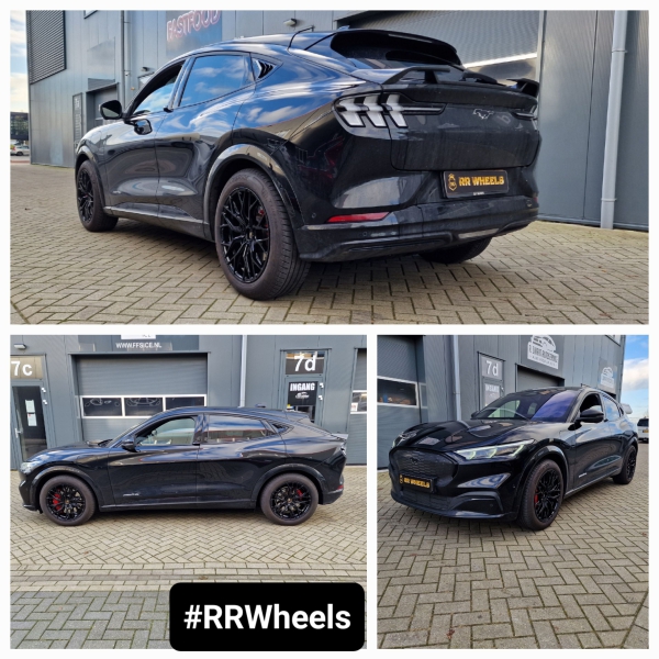  Deze Ford Mustang Mach-E hebben wij voorzien van nieuwe 19 inch Concaver CVR1 Velgen in Platinum Black in 8.5J ET45 5x108!