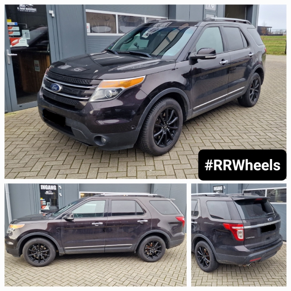 Deze Ford Explorer uit 2013 voorzien van 18 inch Brock B32 Velgen 18 inch 7.5J ET45 5x114,3 inclusief TPMS en 245 60 18 banden van Continental Contiwintercontact. Klaar voor de sneeuwvakantie met sneeuwkettingen!