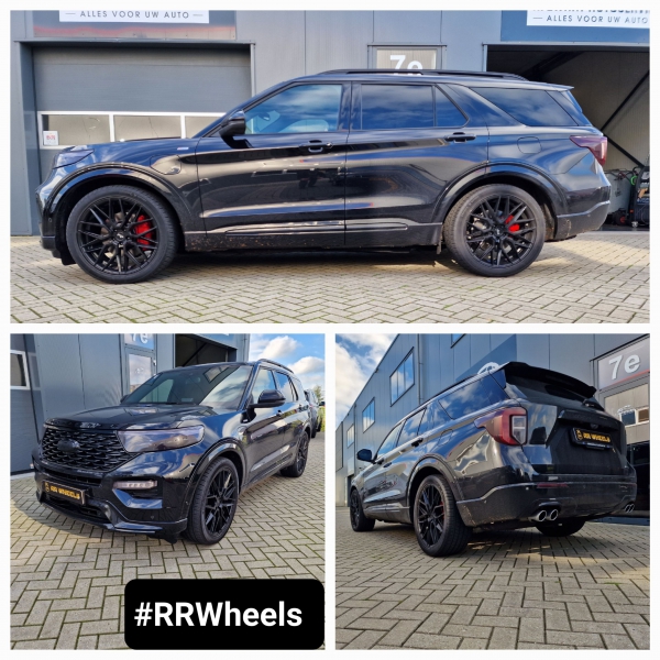 Deze geheel nieuwe Ford Explorer ST uit 2022 voorzien van 22 inch Niche Gamma velgen in 9J ET38 5x114.3 inclusief TPMS en 285 40 22 van Continental. Ook deze auto hebben we verlaagd met H&R verlagingsveren! Schitterend resultaat voor deze auto.