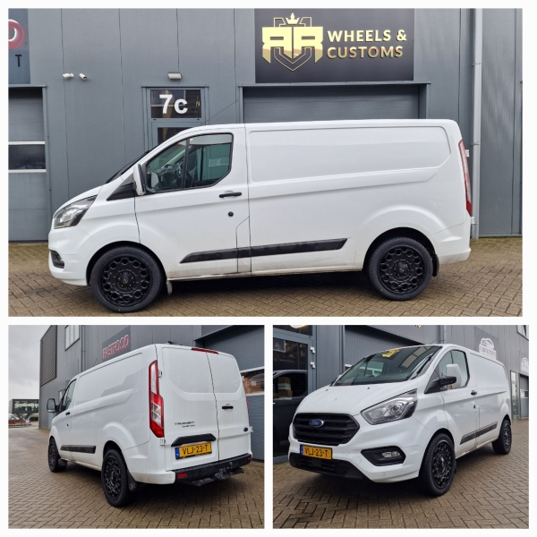 Deze Ford Transit Custom hebben wij voorzien van Riviera velgen type RXS4 in 20 inch 8J 5x160 inclusief nieuwe banden van Gripmax all-season in 255 40 20.