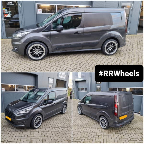 Ford Transit Connect voorzien van 19 inch 59 North Performance wheels in 5x108 8.5J ET38 rondom inclusief Hankook Evo3 225 35 19 zomerbanden.