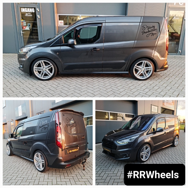 Ford Transit Connect uitgerust met 19 inch Axe EX20 Wheels Silver Polished Face _ Barrel in 5x108 8.5J ET40 rondom inclusief Hankook Evo3 225 35 19 zomerbanden.â 