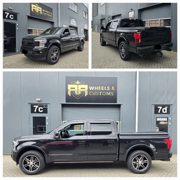 Deze Ford F150 hebben wij voorzien van nieuwe American Racing AR893 20 inch wielen in 6x135 8.5J ET35 inclusief nieuwe Goodyear Efficientgrip banden in 275 60 20!