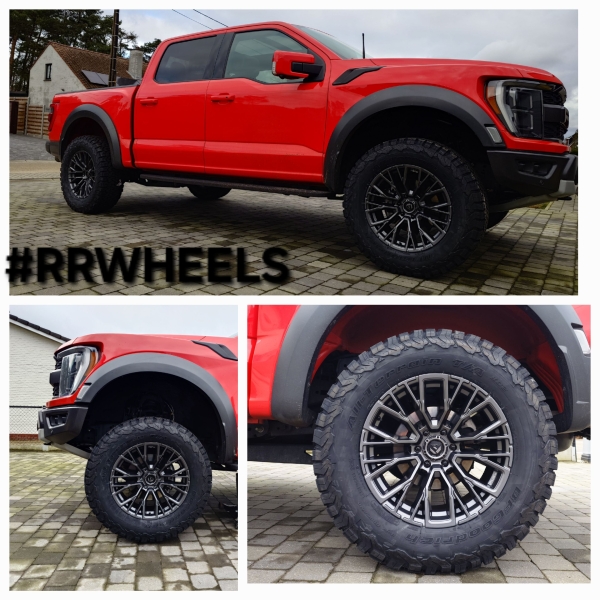 Ford F150 Raptor uitgerust met gloednieuwe 20 inch Fuel Rebar-velgen in 6x135 9J ET1 inclusief nieuwe 325 60 20 BF Goodrich All Terrain T/A Ko2-banden. Geweldige wielen voor dit monster op wielen!