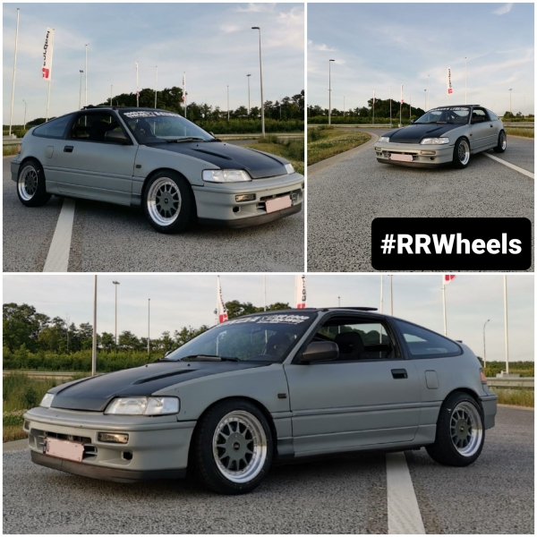 Honda CRX met nieuwe 15 inch HSR H596 velgen in 4x100/114,3 7.5J ET30.