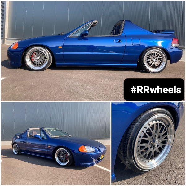 Honda CRX Del sol voorzien van 16 inch MR AP215 velgen in 4x100/114,3 7J ET35 rondom inclusief Nankang NS20 in 165 45 16 .