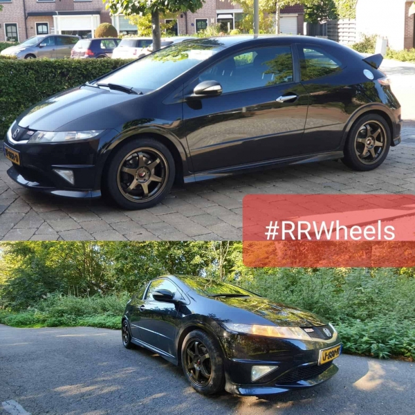 Honda Civic voorzien van JR3 velgen met nieuwe Pirelliâ€™s 7.0J ET40 rondom.