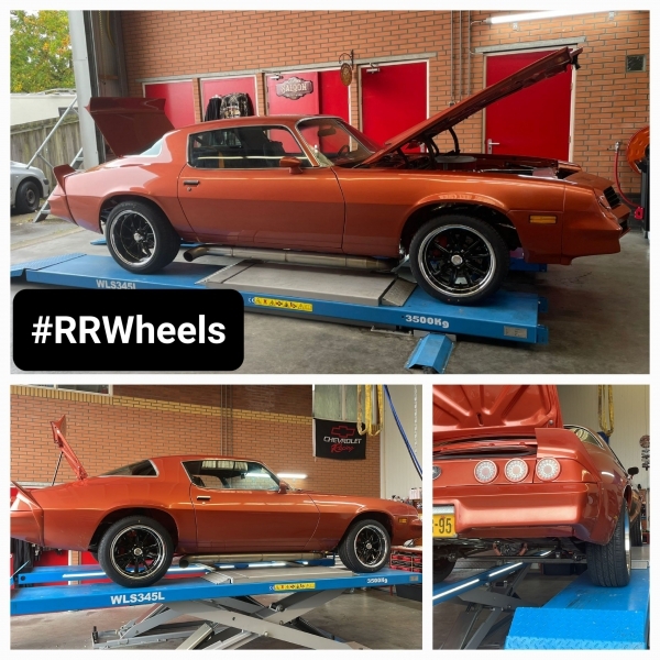 Deze Chevrolet Camaro uit 1978 hebben wij voorzien van nieuwe US â€‹â€‹Mag wielen Rambler in Gloss Black Diamond cut lips in 18 inch 8J ET1 en 9.5J ET1 velgen. Perfect fitment bij deze geweldige auto!