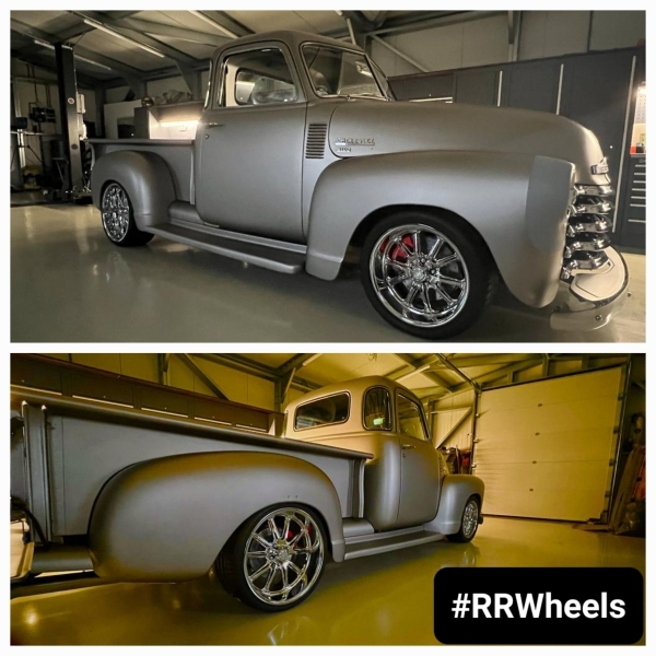 Deze Chevrolet 3100 uit 1949 hebben wij voorzien van een fantastische velgen! Wij hebben US MAG Wheels type Rambler gemonteerd in Full Chrome 18 inch 8J ET1 voor en 20 inch 9.5J ET1 achter! Dit inclusief Hankook Evo3 rites i 245 40 18 en 255 30 20! Unieke  velgen voor een unieke auto!