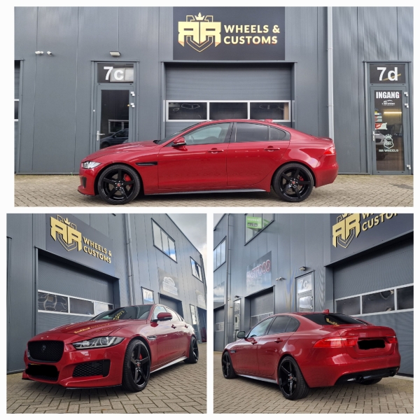 Wij hebben op deze Jaguar XE V6 een set velgen gemonteerd van Axe Wheels type EX18 inch 19 inch 8.5J ET40 en 9.5J ET40 inclusief Pirelli P-Zero banden in 235 35 19 en 255 35 19!