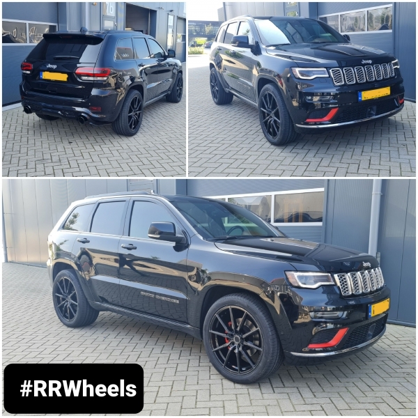 Jeep Grand Cherokee voorzien van 22 inch Concaver CVR44 wheels Double Tinted Black in 5x127 9.5J ET35 inclusief Hankook Dynapro HP2 in 285 40 22