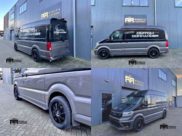 The Dutch Commander kan zijn weg vervolgen met deze zeer dikke set velgen. Vermont 20 inch 5x120 8.5J ET 45 Matt Zwart Vredestein 255/50/20 SUV XL Inclusief TPMS Sensoren