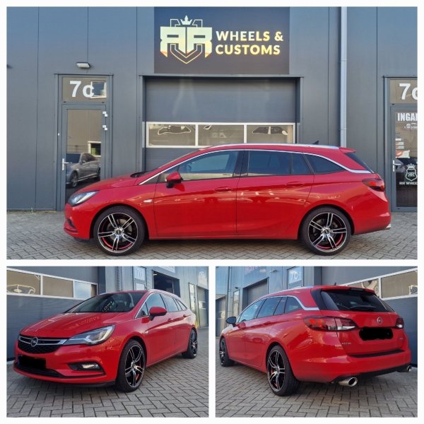 Deze Opel Astra Sports Tourer 1.6T voorzien van 18 inch ABS Wheels ABS Red Stripe in 18 inch 8J ET38 5x105!