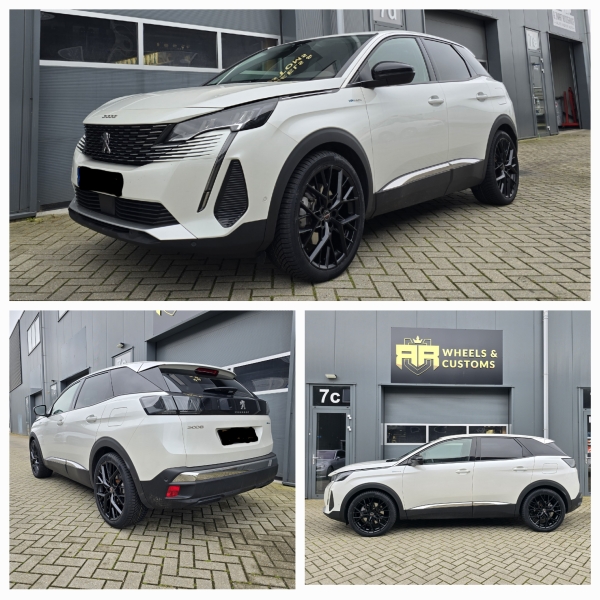 Peugeot 4008 voorzien van nieuwe 20 inch Borbet BY Matt Black velgen in 8J ET45 5x108 inclusief Continental All Season banden in 245 40 20!