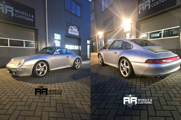 Deze Porsche Carrera 4S hebben we voorzien van een nieuwe KW Suspensions V.1 schroefset, we hebben de auto mooi verlaagd zodat dit een sportieve rijervaring geeft.  De 30 jaar oude schokdempers waren zeker aan vervanging toe, een mooie verbetering als we het zelf zeggen.  We hebben 5 mm spacers voor en 7 mm spacers achter gemonteerd.  We wensen de eigenaar veel rijplezier in deze gave Porsche!