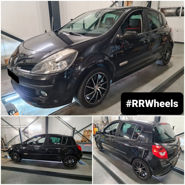 Renault Clio met nieuwe 16 inch 4x100 JF Luxury L561 - Black Machined Face in 4x100 6.5J ET35. â 