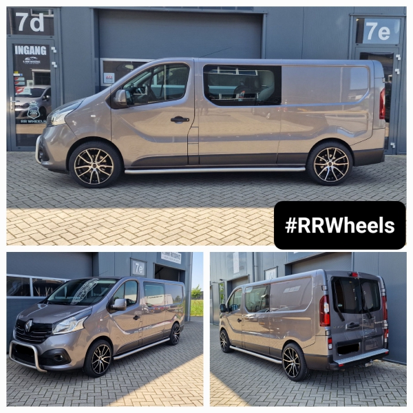 Wij hebben deze Renault Trafic een unieke fitment gegeven! Wij hebben een 20 inch breedset gemonteerd in 5x114,38.5J ET35 en 9.5J ET35 inclusief 245 40 20 en 255 40 20 Kumho banden!