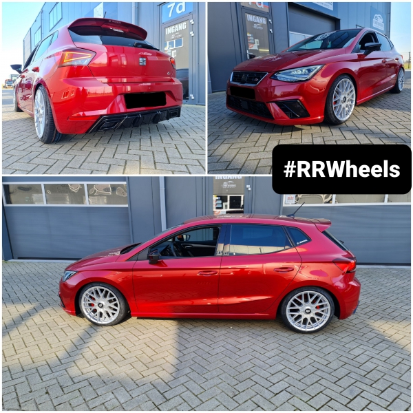  Seat Ibiza FR voorzien van 18 inch Rotiform RSE in Gloss Silver 8.5J ET45 5x100 inclusief 205 40 18 Continental SportContact 6! Geweldig resultaat!