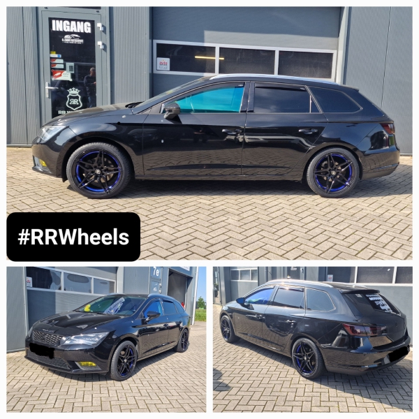 Deze Seat Leon hebben wij voorzien van nieuwe 79wheels type SV-A Gloss Black Blue Barrel in 18 inch 5x112 8J ET35 rondom inclusief 225 40 18 Vredestein banden! Geweldig resultaat!