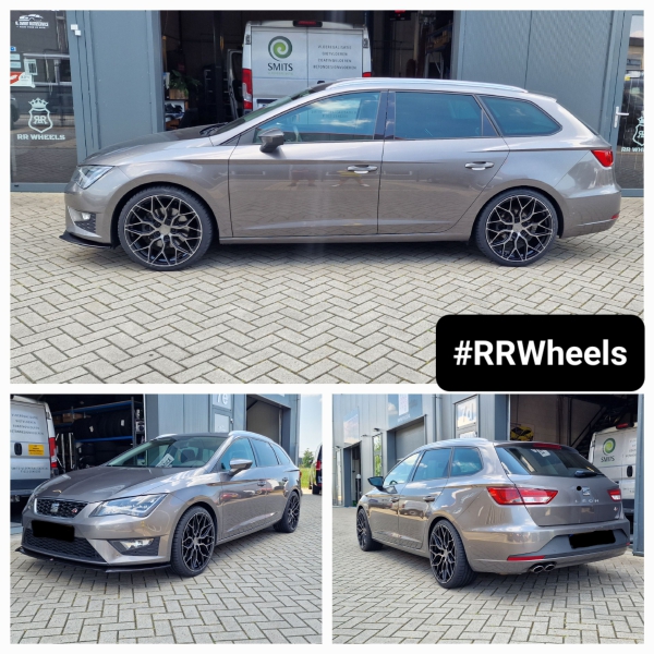 Seat Leon FR hebben we voorzien van nieuwe 19 inch Riviera RF108 velgen in 5x112 8.5J ET45 inclusief Hankook Evo3 banden in 225 35 19! 