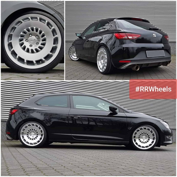 Seat Leon voorzien van 19 inch 5x112 8.5J ET45 Rotiform CCV velgen.