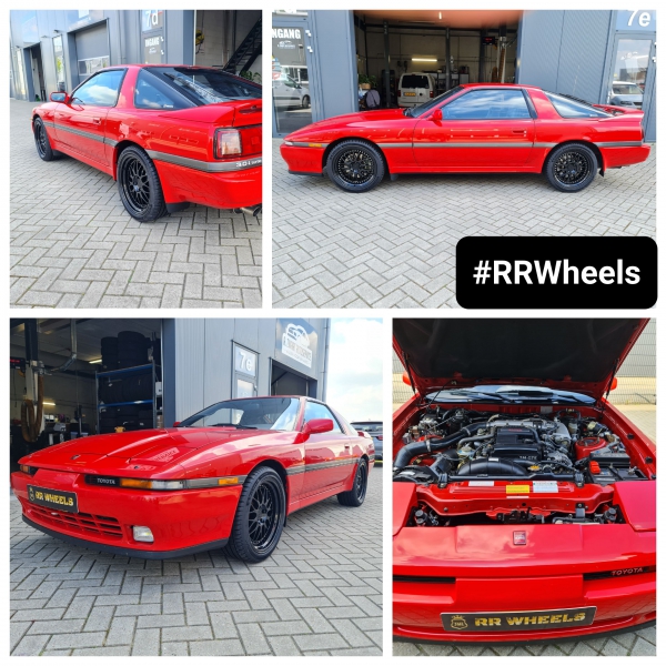 Toyota Supra MK3 voorzien van nieuwe ESR Velgen model SR01 Gloss Black in 18 inch 8.5J ET30 rondom inclusief Michelin in 235 40 18 en 255 35 18! Deze fabrieks nieuwe auto is nu gloednieuw met de nieuwe velgen en banden!