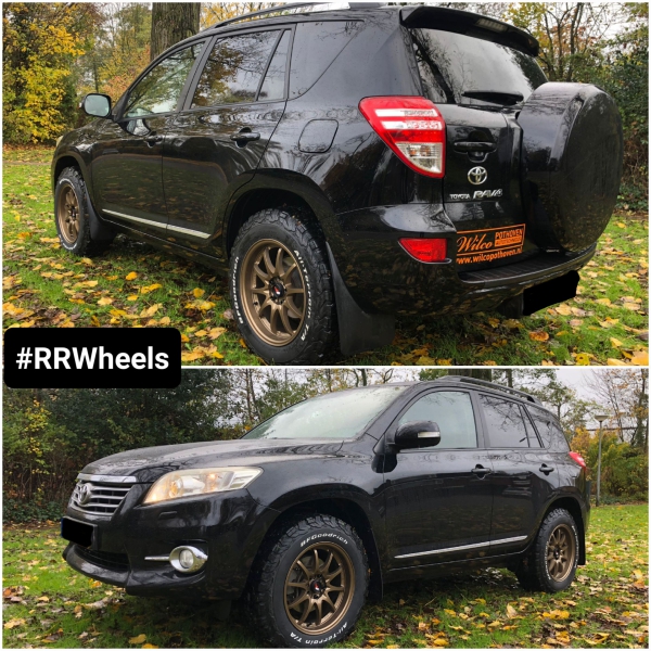  Toyota Rav4 voorzien van nieuwe Japan Racing Wheels JR5 in Dark Anodize Bronze 17 inch 8.5J ET35 inclusief BF Goodrich banden! Geweldige offroad look voor deze Rav4!