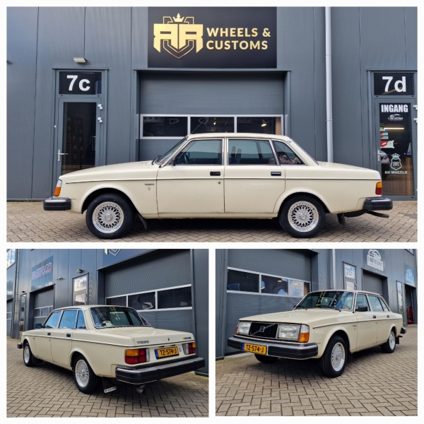 Deze Volvo 244 hebben wij voorzien van nieuwe Lenso BSX velgen in 15 inch 7J E20 5x108 inclusief Hifly Banden in 205 60 15! Ziet er erg mooi uit en absoluut een classic look!